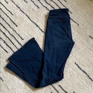 Free People Penny Pull On Flare Jeans Rich Blue